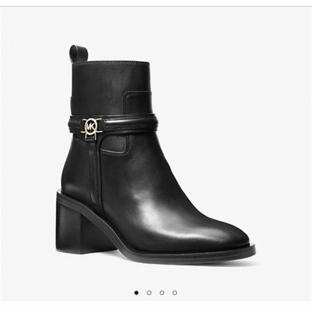 MICHAEL KORS 100% LEATHER MINDY Block Heel Bootie NEW IN BOX | MSRP $295 | S 8.5 - Picture 8 of 14